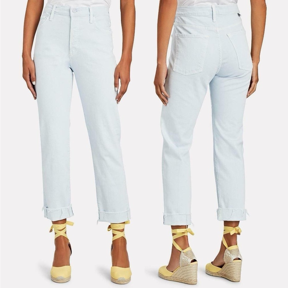 MOTHER The Scrapper Cuff Ankle Fray Jeans in The Devil May Care Size 26